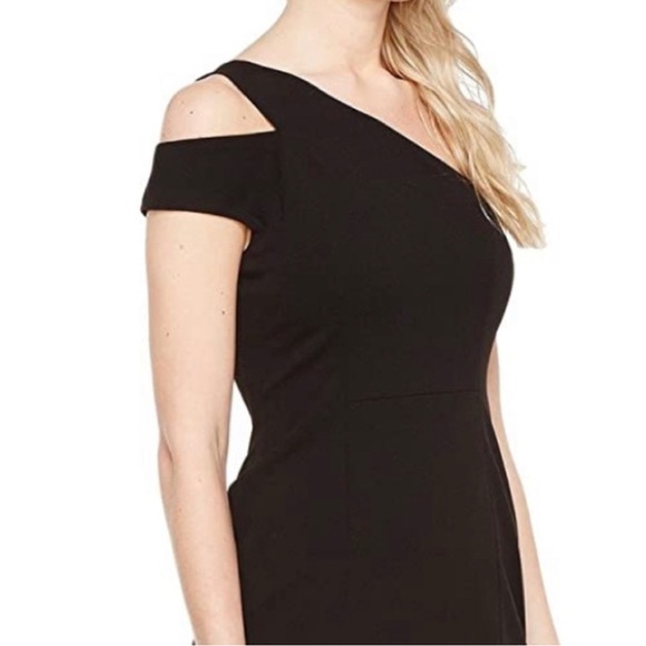NWT Maggy London Black One Shoulder Sheath Dress sz 8 - Picture 4 of 10